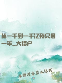 从一千到一千亿我只用一年