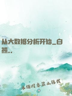 从大数据分析开始