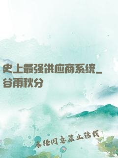 史上最强供应商系统