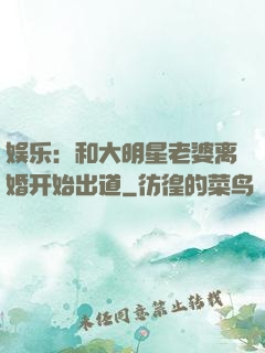 娱乐：和大明星老婆离婚开始出道