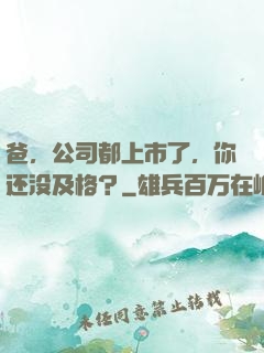 爸，公司都上市了，你还没及格？