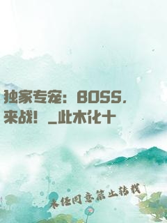 独家专宠：BOSS，来战！