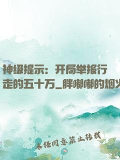 神级提示：开局举报行走的五十万