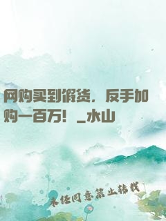网购买到假货，反手加购一百万！