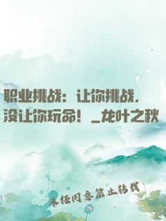 职业挑战：让你挑战，没让你玩命！