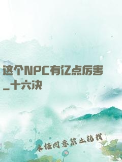 这个NPC有亿点厉害